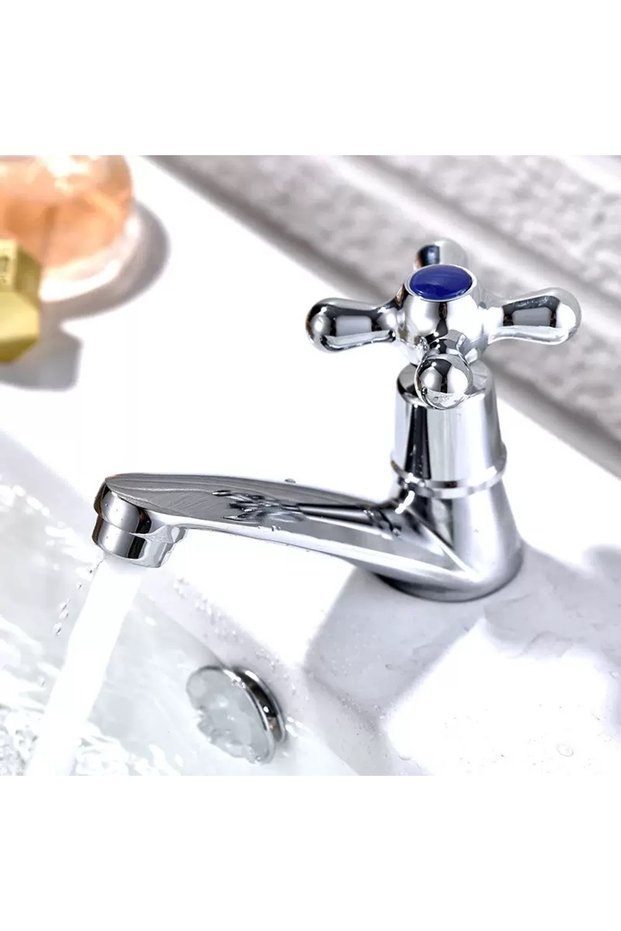 Blue Zinc Alloy Basin Sink Faucet Single Hole Sink Tap Hot Cold Mixer Wash Tap Hotel Bathroom Access