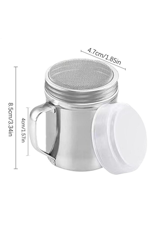 A Powder Shaker Bottle Stainless Steel Salt Shakers Bottle With Dust-Proof Lid With Handle Containe.
