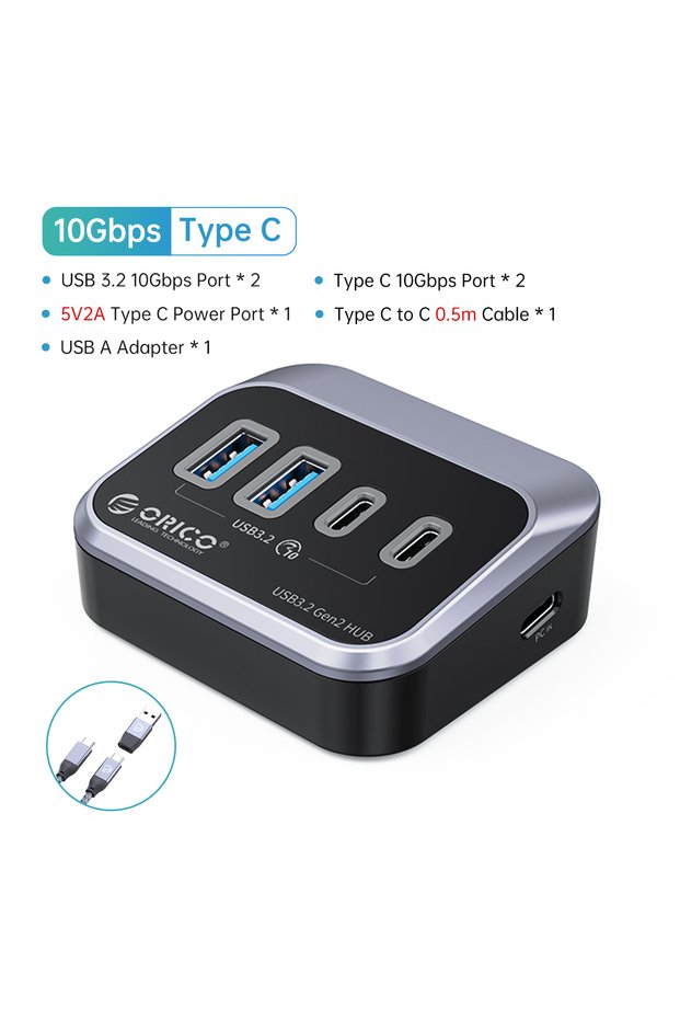 Orico USB Type C 10Gbps ORICO 10Gbps USB 3.2 HUB Super Speed Type-C Splitter OTG Adapter With USB C