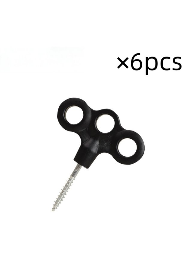 black 6Pcs Screw Hooks and Rope Clips, Hiking Camping Tent Pegs, Glow-In-The-Dark Travel Outdoor Gea