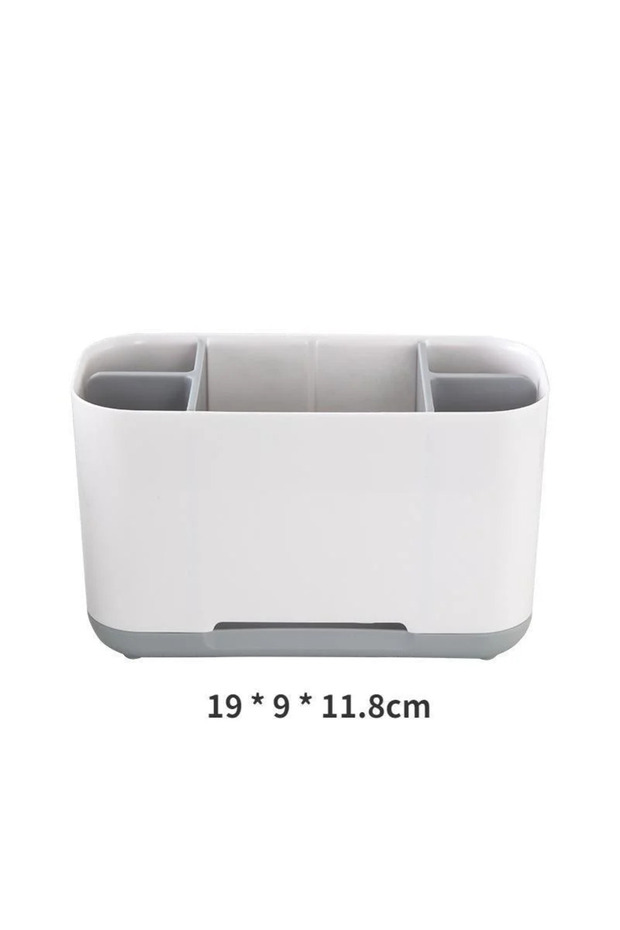 Large gray Multifunctional Countertop Toothbrush Holder, Large Capacity Bathroom Organizer Storage R
