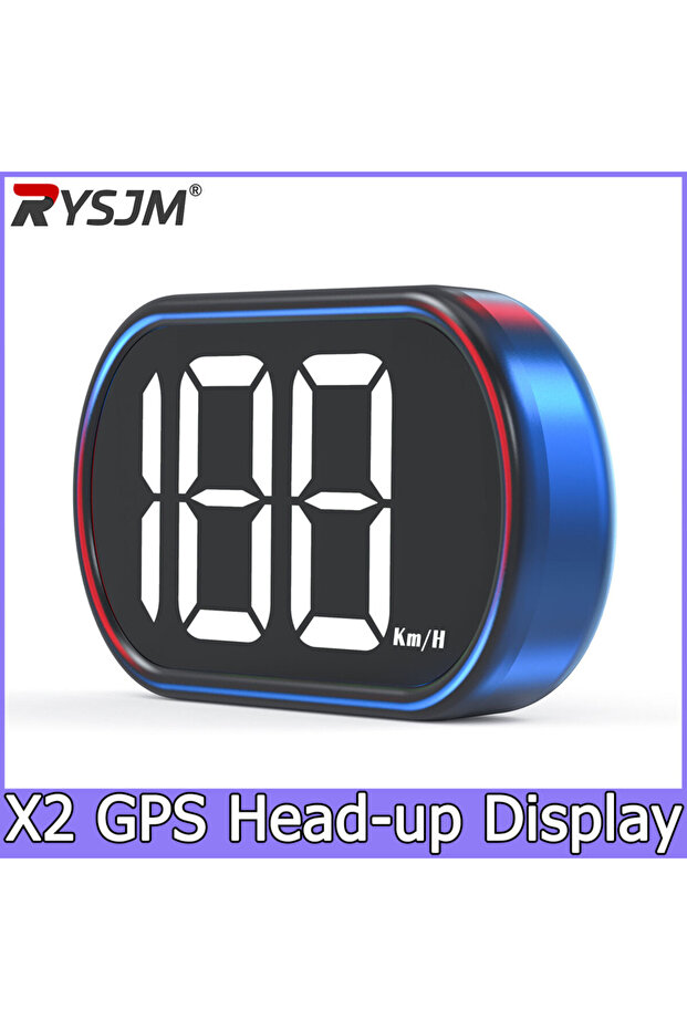 white X2-WHITE Digital Speedometer White Green X2 GPS HUD Car Head Up LCD Display KMH 2 Inch Big Fro