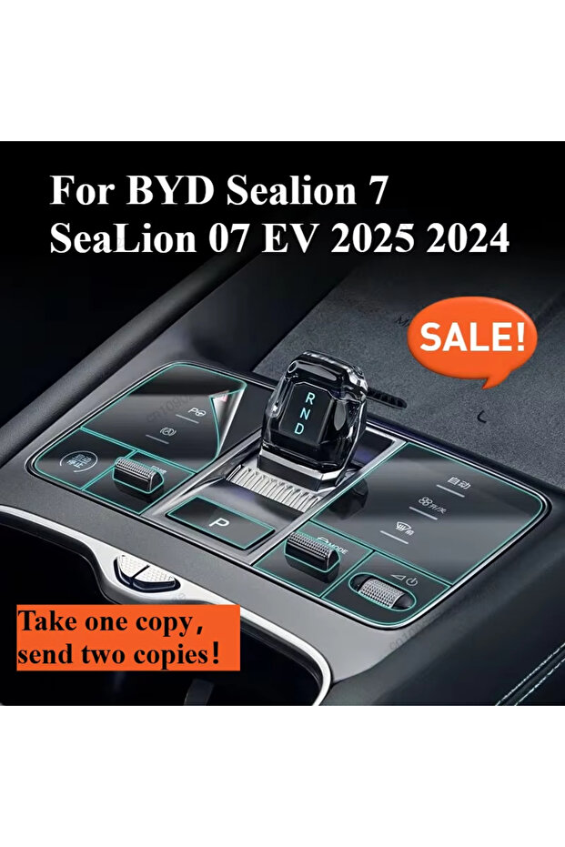 RHD For BYD Sealion 7 2024-2026 Accessories interior film transparent TPU Gear Panel Navigation Cent