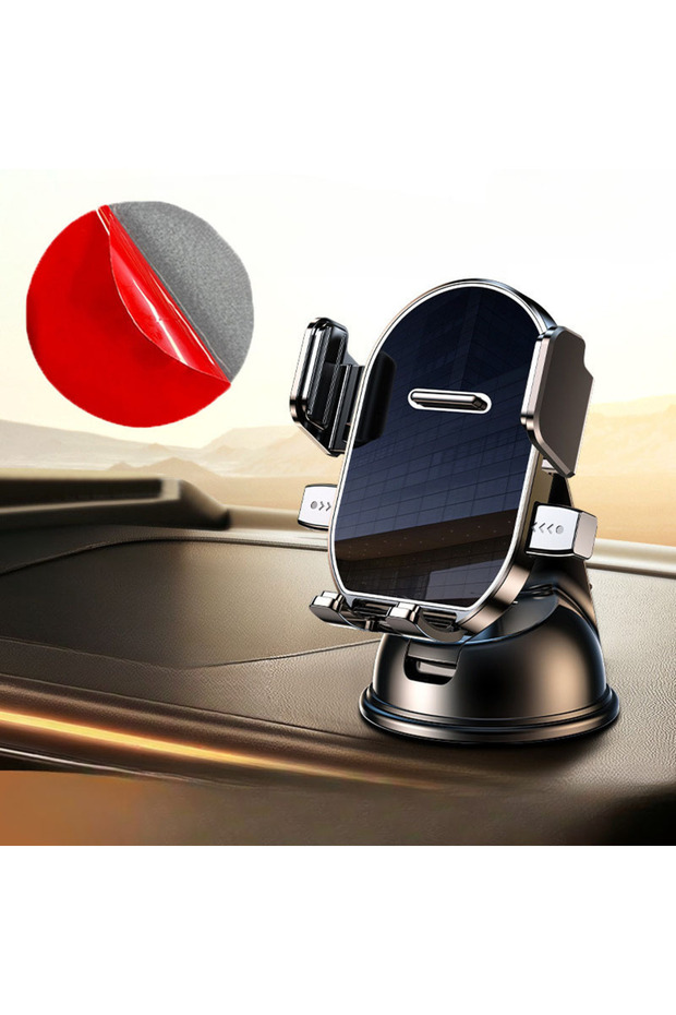DUTRIEUX YX-09-Black-B 360° Rotating Car Mount with Extra Suction Pad - Adjustable Phone Holder for