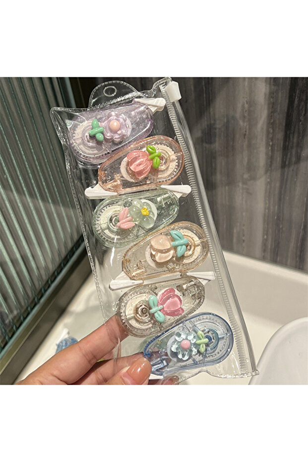 Flower 6pcs 6Pcsx6m Kawaii Bow Correction Tape Set Student Correction Tool Back to School Aesthetic