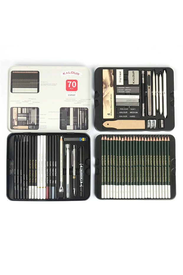70 Pieces 70Pieces Drawing Sketching Pencils Set Graphite Charcoal Pencil Wood Pencils Drawing Suppl
