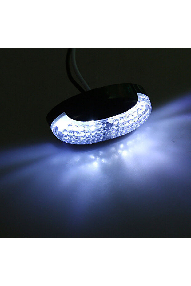 2pcs White 2pcs 12V/24V Universal LED Car Trailer Truck Side Marker Indicator Light Lorry Lamp Amber