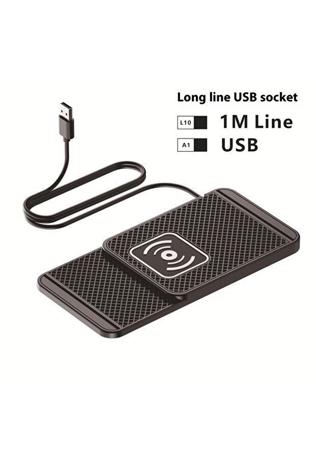 شاحن لاسلكي للهاتف المحمول للمنزل والسيارة مع سلك USB بطول 1 متر وشاحن سريع USB/TYPE-C