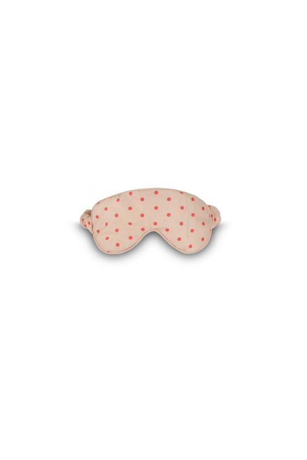 Cotton Polka Dot Soft Sleep Eye Mask Light-Proof Pink-Salmon Color