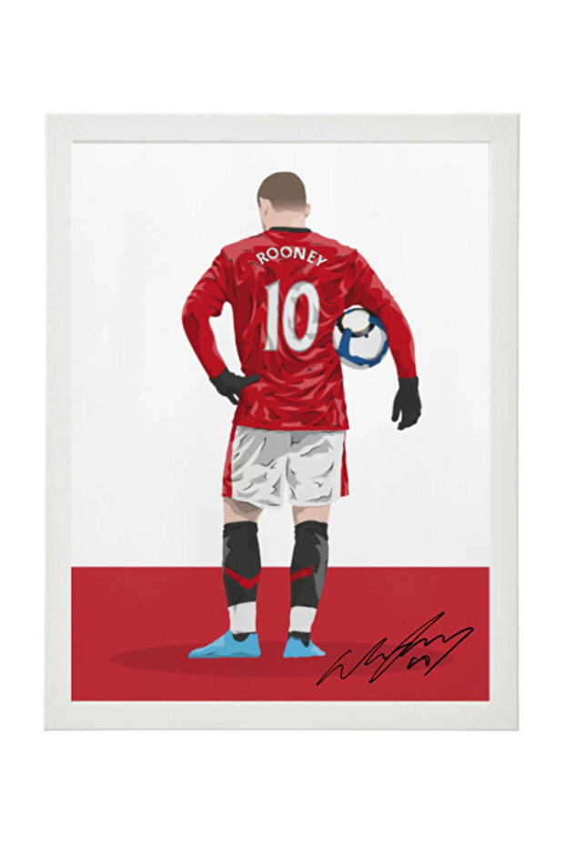 Wayne Rooney Manchester United Autographed Poster with Frame 30x40cm