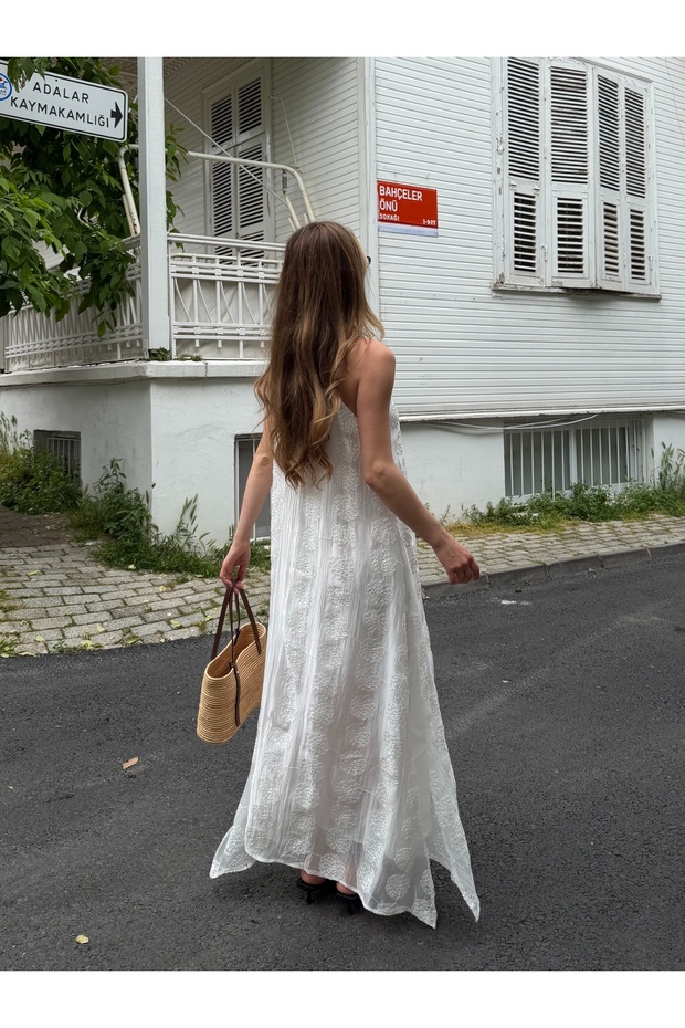 Rochie albă brodată - 3437 - 7