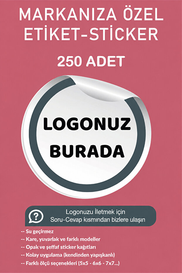 GSticker Kişiye Özel Firma Şirket Marka Butik Logo Sticker Paketleme Kargo Ambalaj Teşekkür Kartı Etiketi