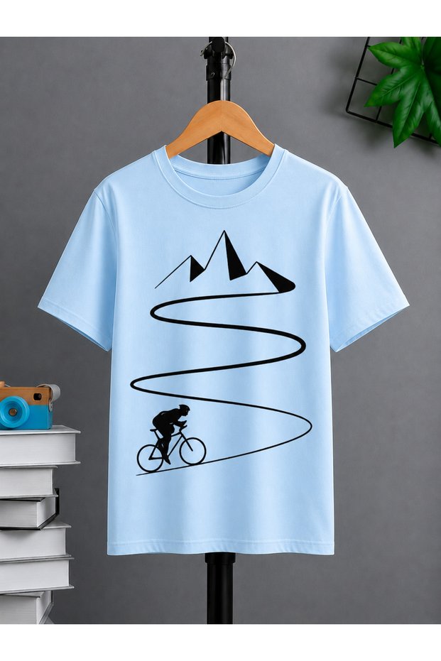 Unisex Oversize T-Shirt Dag Yolu Printed 100% Cotton T-Shirt Comfortable Fit