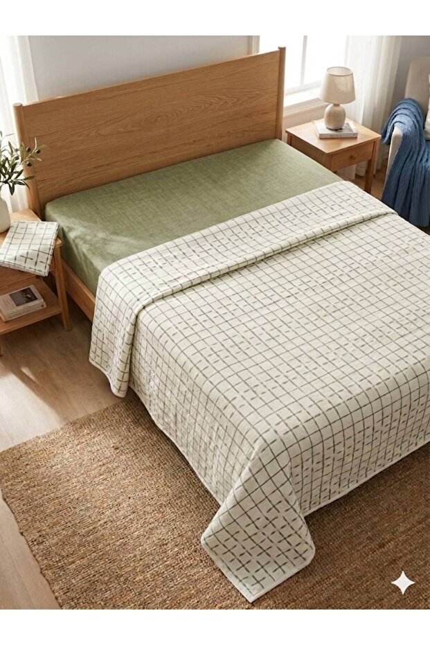 مطبوع بنمط مخطط 200x240 سم. سرير مزدوج (باتال) مفرد