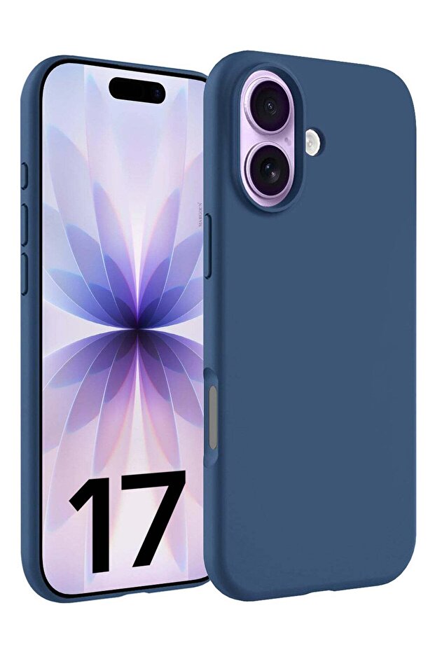 Silicone Protective Phone Case for iPhone 17 - Soft Anti-Scratch Microfiber Lining Ultra Slim Drop Protection Phone Cover - Blue