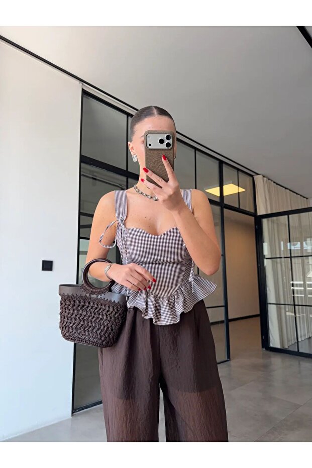 Premium Trend Plaid Corset Blouse
