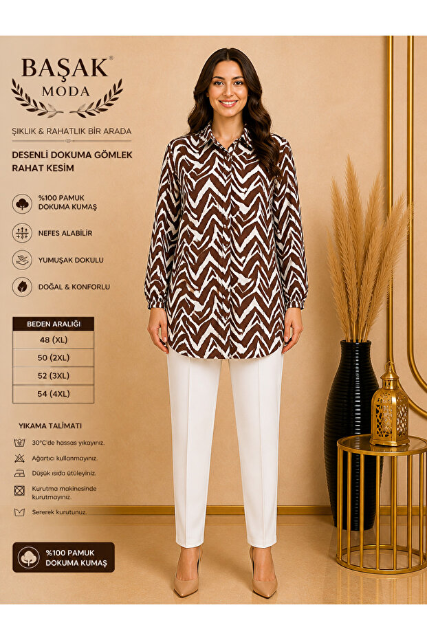 Plus Size Woven Shirt 100% Cotton