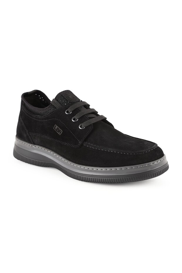 Men's Genuine Suede Leather Casual Shoes Breathable Structure Lightweight Eva Sole Lace-Up Casual H1095