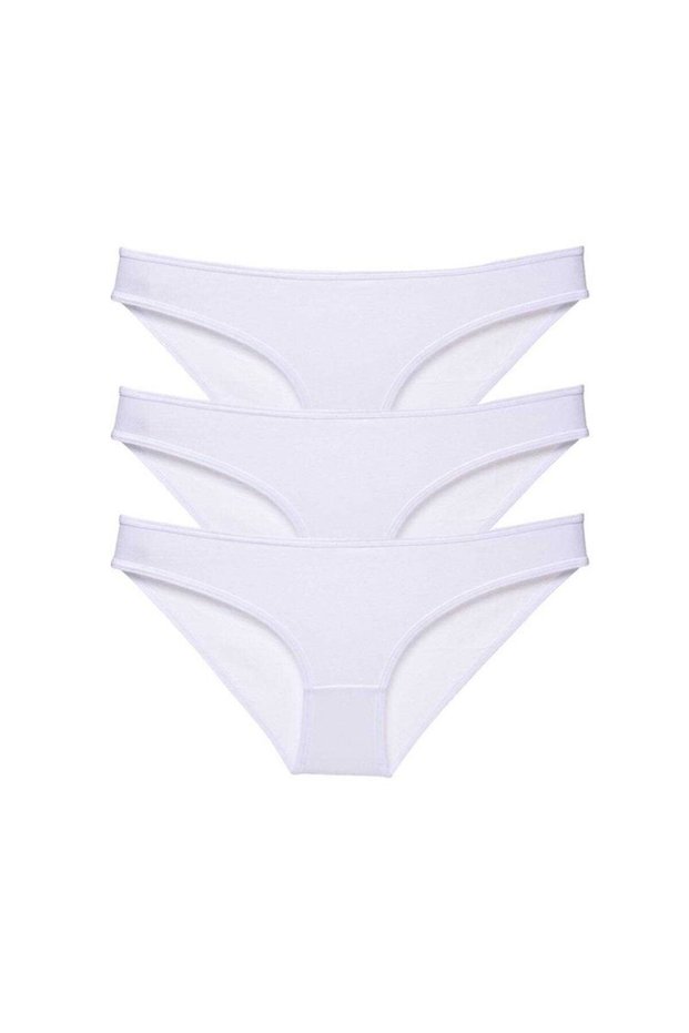 Glb-Stl41414 3-Piece Super Eco Set Lycra Women's Slip Panties White