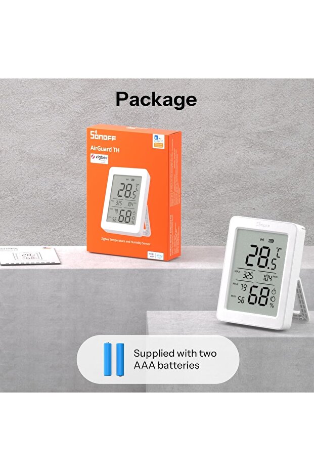 AirGuard TH, Indoor Smart Zigbee Temperature and Humidity Sensor, 3.6'' LCD Display, App Monitoring with Charts, Notification Alerts, Data Export, Remote Data Display - 7