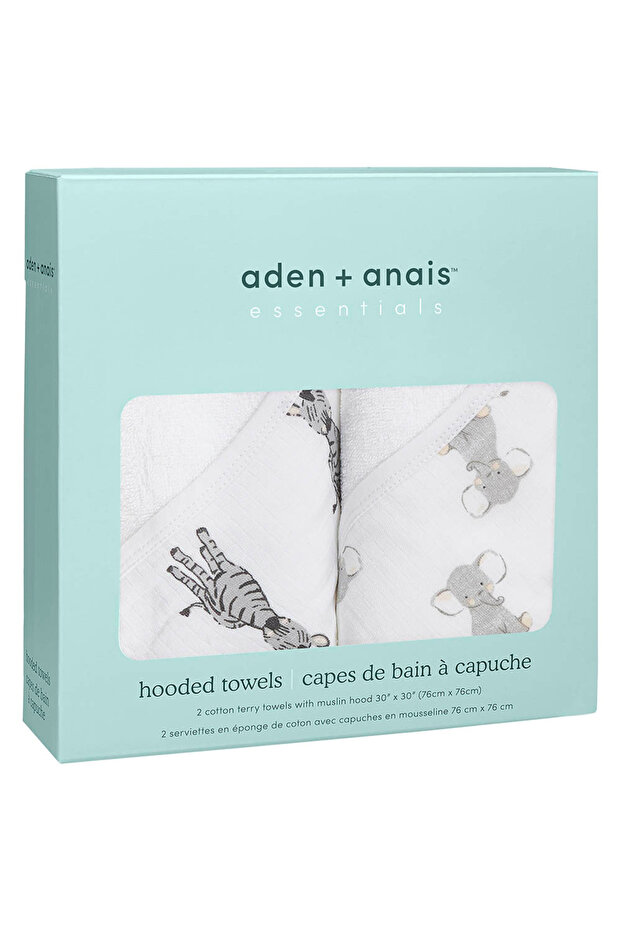 - Essentials Hooded Towel - Pack of 2 - Safari Babes