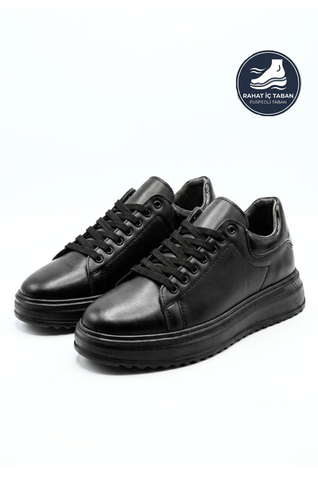 Umbra Black Men's Perforated Detailed Fusped Comfortable Sole Daily Casual Shoes