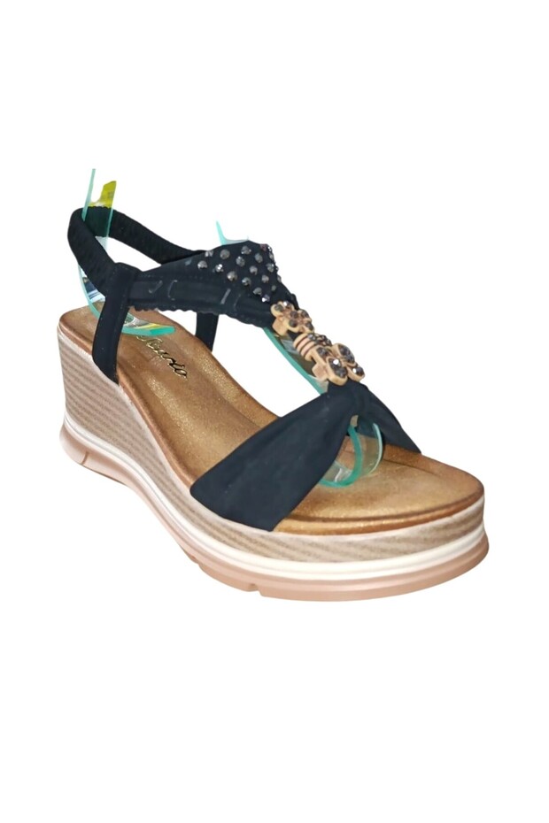 1067 Women's Stoned Wedge Sole Daily Comfort Sandals