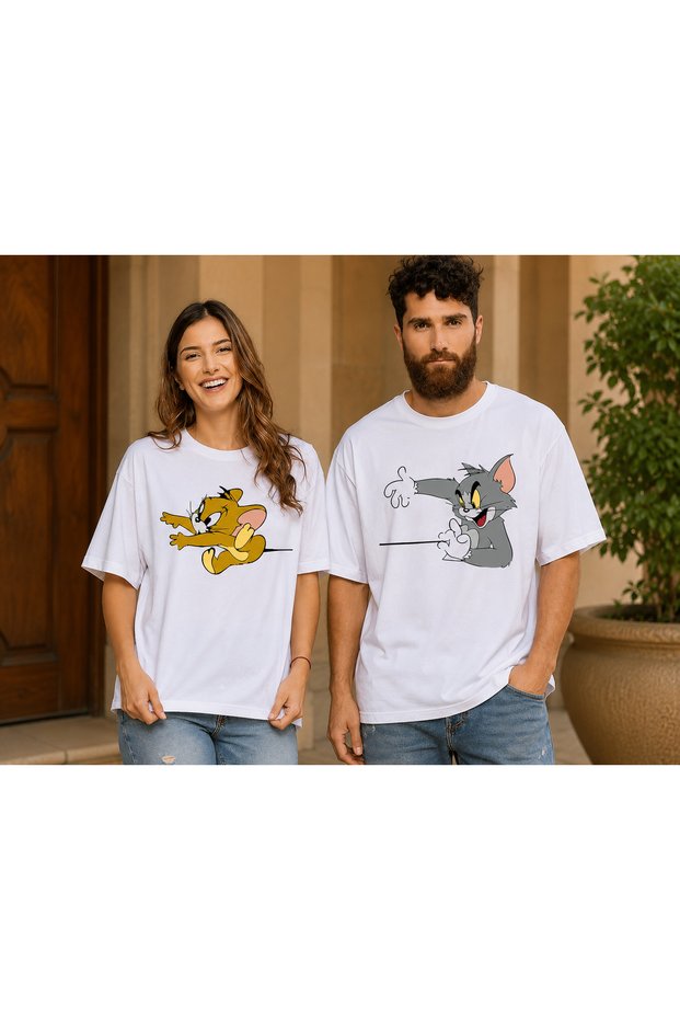 Unisex Oversize T-Shirt Tom Printed 100% Cotton T-Shirt Comfortable Fit (Single Price)