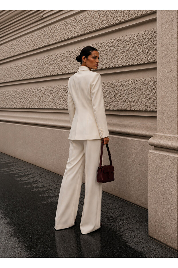 Blazer Suit Single Button Jacket Pants - 5