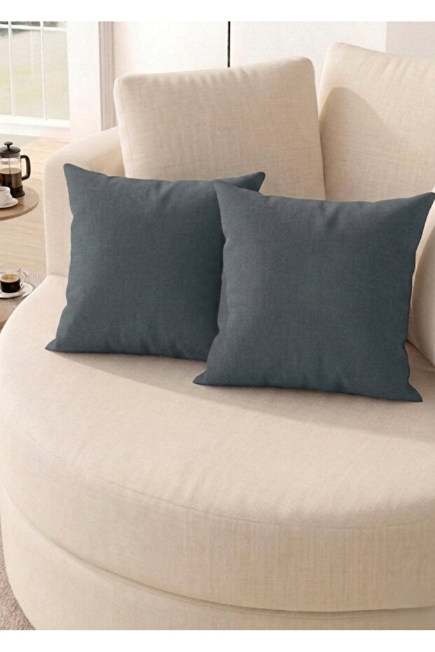 Panama Linen Plain Duck Cloth Liquid Repellent (43X43) Decorative 2-Piece Pillow Cover Set