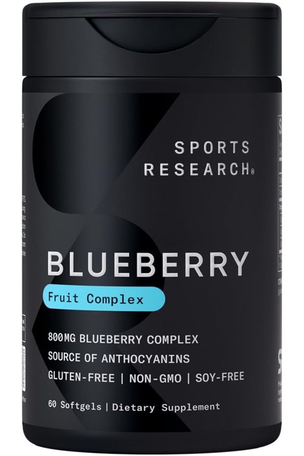 Whole Fruit Blueberry Concentrate Made from Organic Blueberries - Bilberry for Eye Support, Non-GMO & Gluten Free (60 Liquid Softgels)