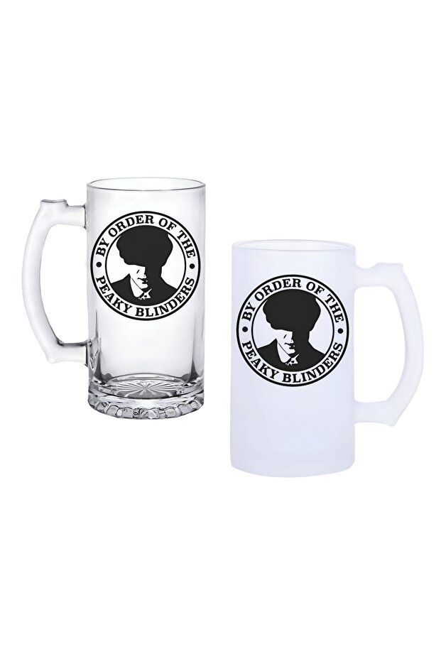 Peaky Blinders Beer Glass with Handle, Frosted or Clear Options 0178