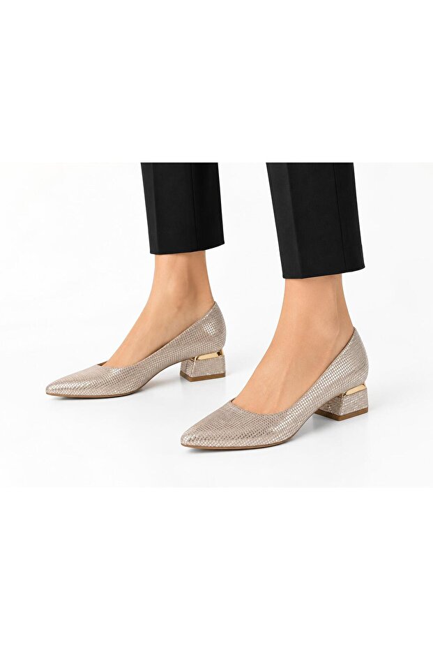 6775 Thick Heel Comfortable Fit Large Size Women's Shoes