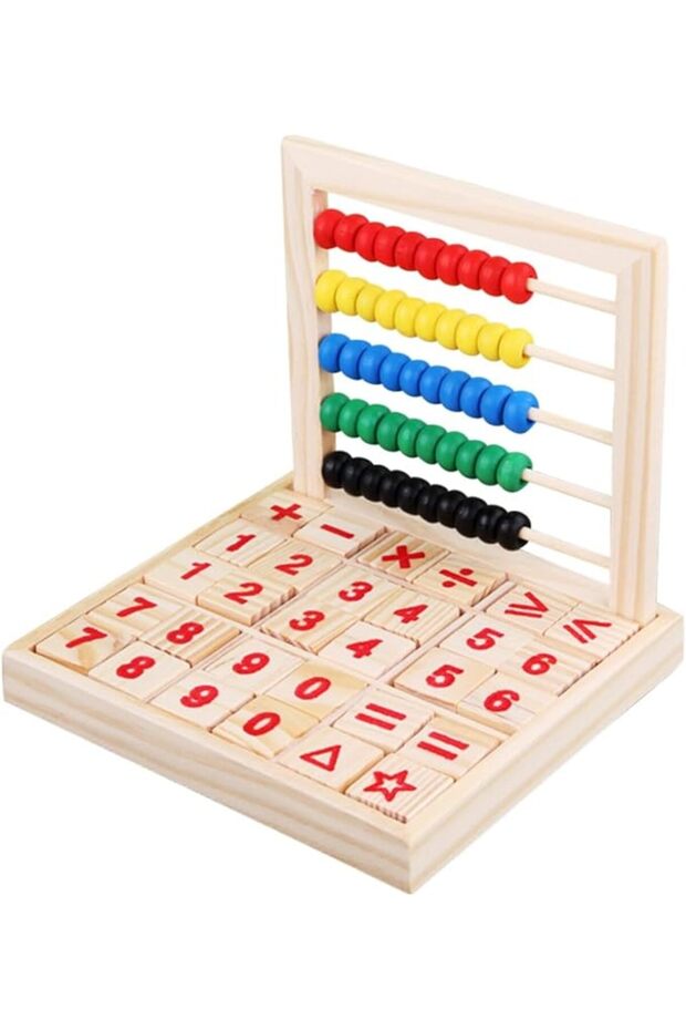 1Set Educational Bead Arithmetic Abacus Multi Functional Wooden Math Learning Plaything for Enhances