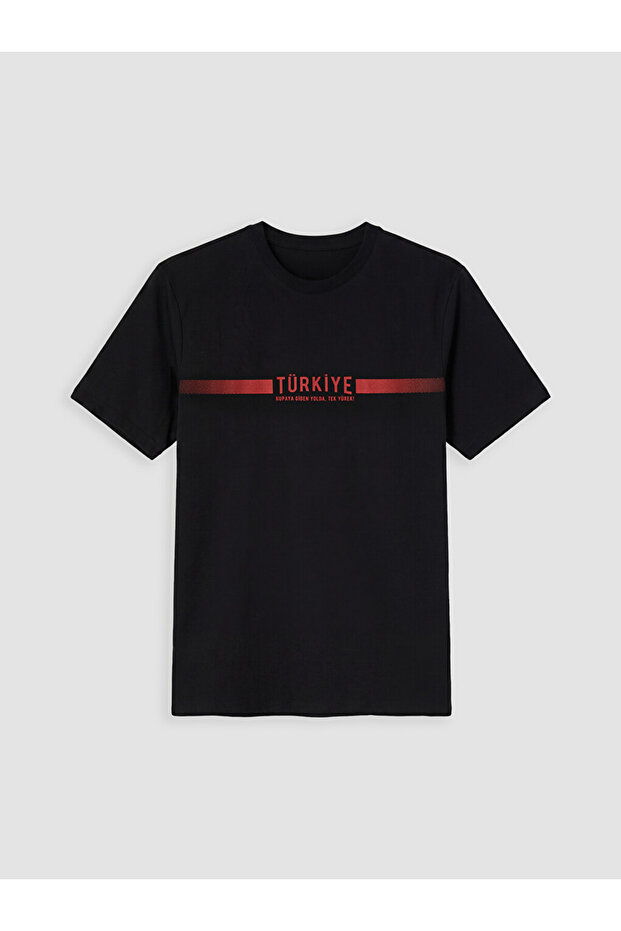 Black Turkey Printed Standard Fit Men's T-Shirt
