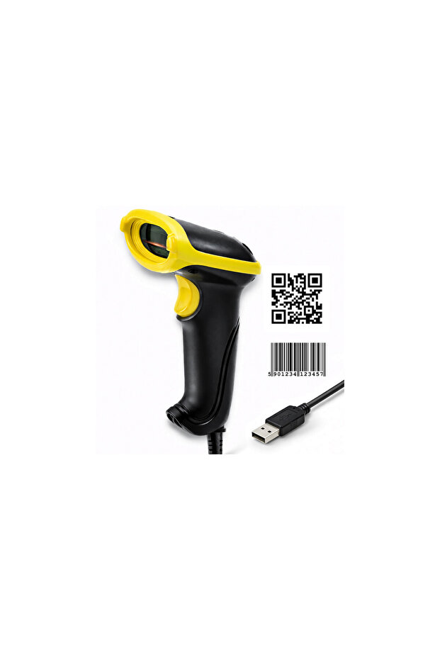 SCANNER LASER DE CODURI 1D | 2D | USB | NEGRU - 3