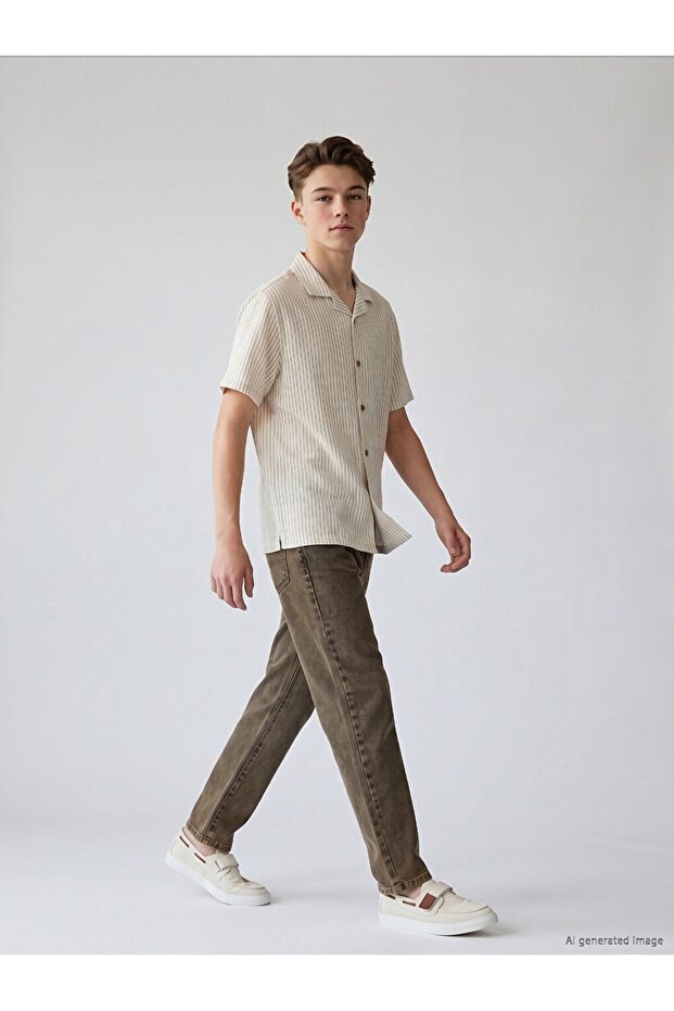 Striped Muslin Boy's Shirt