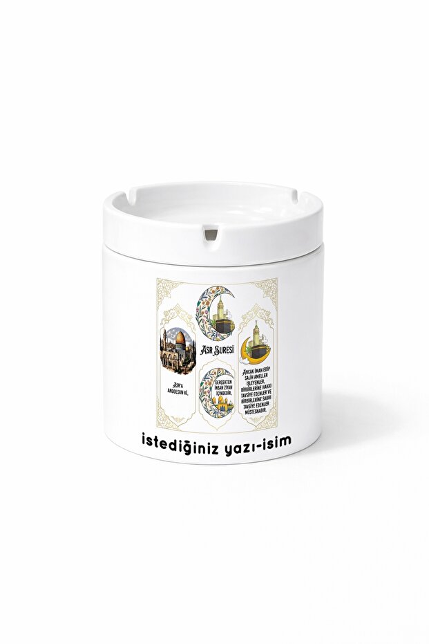 Islam Islamicism Asr-Sura Asr Surah Double Sided Printed Ash Tray Ashtray Gift