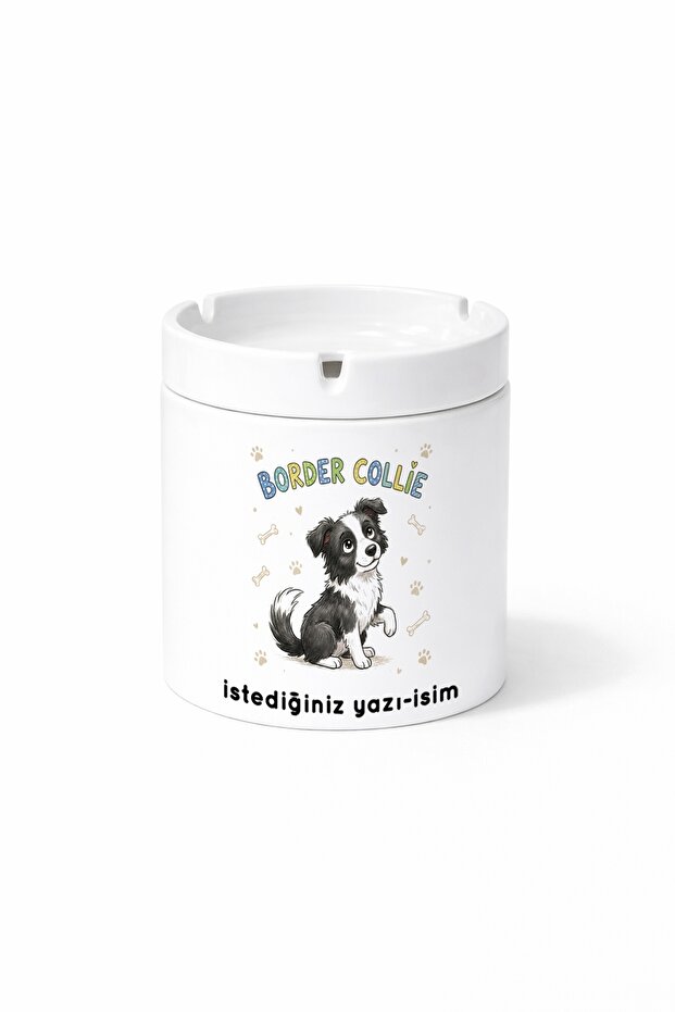 Animal Border Collie Sheepdog Double Sided Printed Ash Tray Ashtray Gift