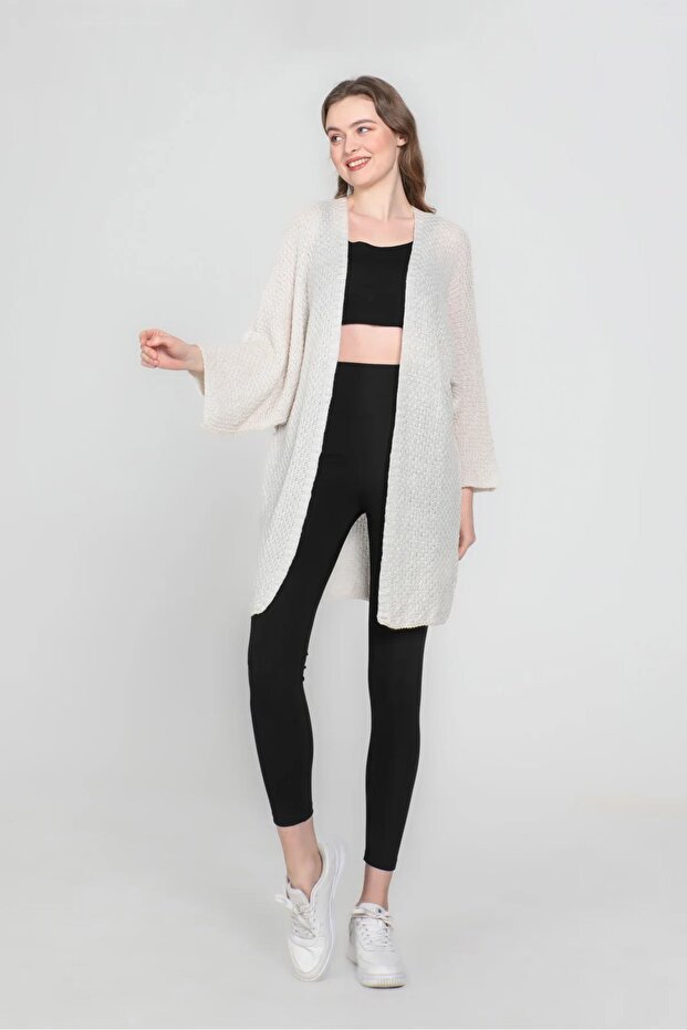 Bat Sleeve Seasonal Cardigan Light Beige