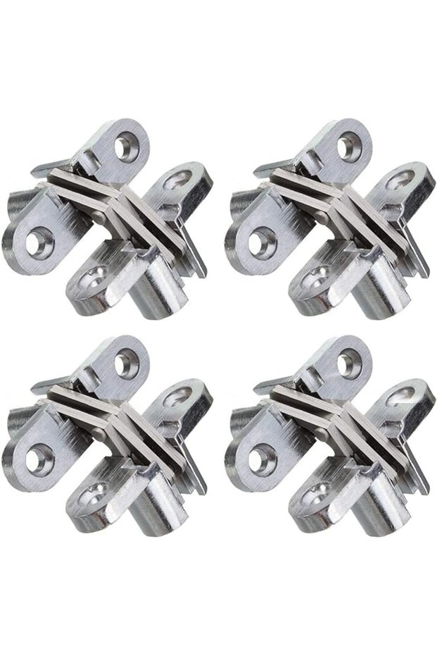 2 Pairs of 45mm Hidden Cabinet Hinge Stainless Steel Invisible Door Hinges Concealed Barrel Wooden Box Leaf Height 1-3/4''