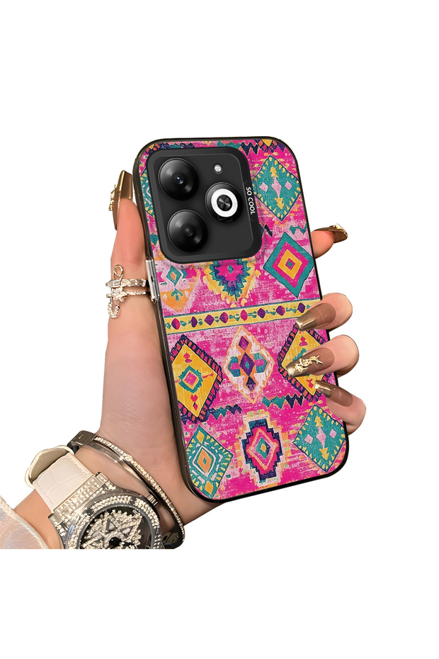 Tecno Spark Go 2024(Bg6) Compatible Hard Acrylic Back Silicone Edge Lens Protection Case