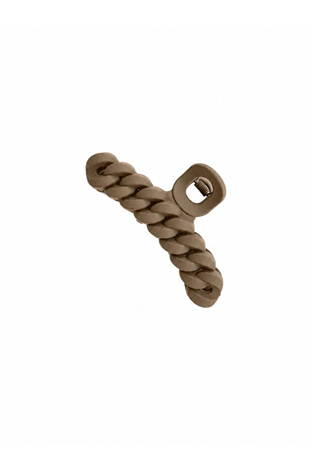 Large Size Matte Chain Patterned Hair Clip – Stylish Secure Grip Hairpin 10.7X4.6 cm