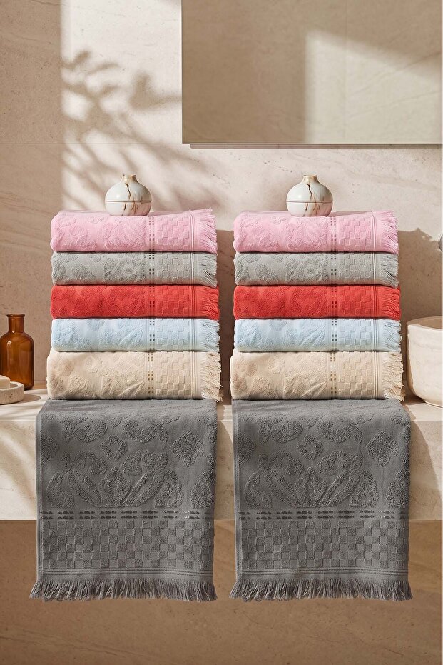 Agora 12-Piece 100% Cotton Towel Set 50X80 cm