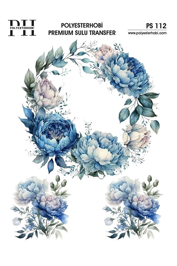 Premium Water Transfer 25X35 cm Flower Patterned Ps 112