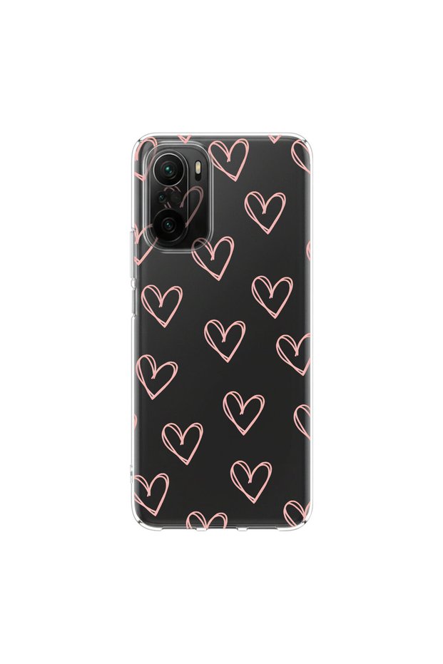 حافظة شفافة متوافقة مع Poco F3 بتصميم Heart 6