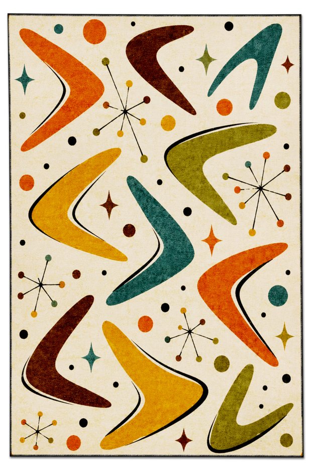 Sdtamor Retro Theme Patterned Modern Woven Base Decorative Carpet Sdtamor54