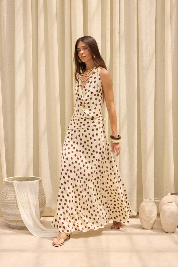 Manon Polka Dot Yellow Crop Skirt Set
