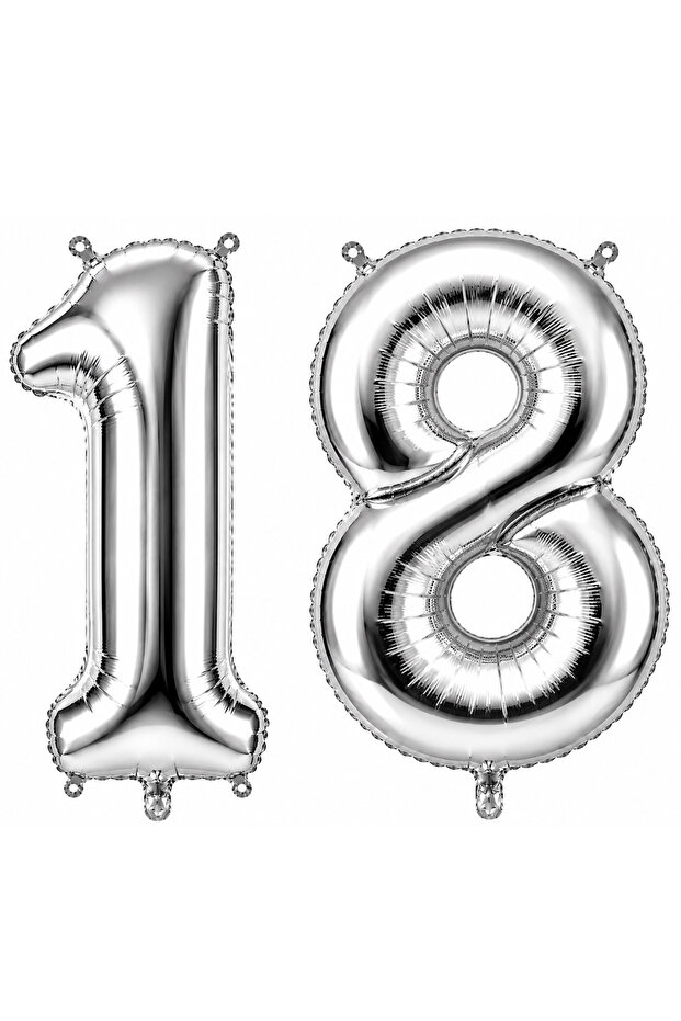 18 بالون فويلو فضي اللون (76 سم)