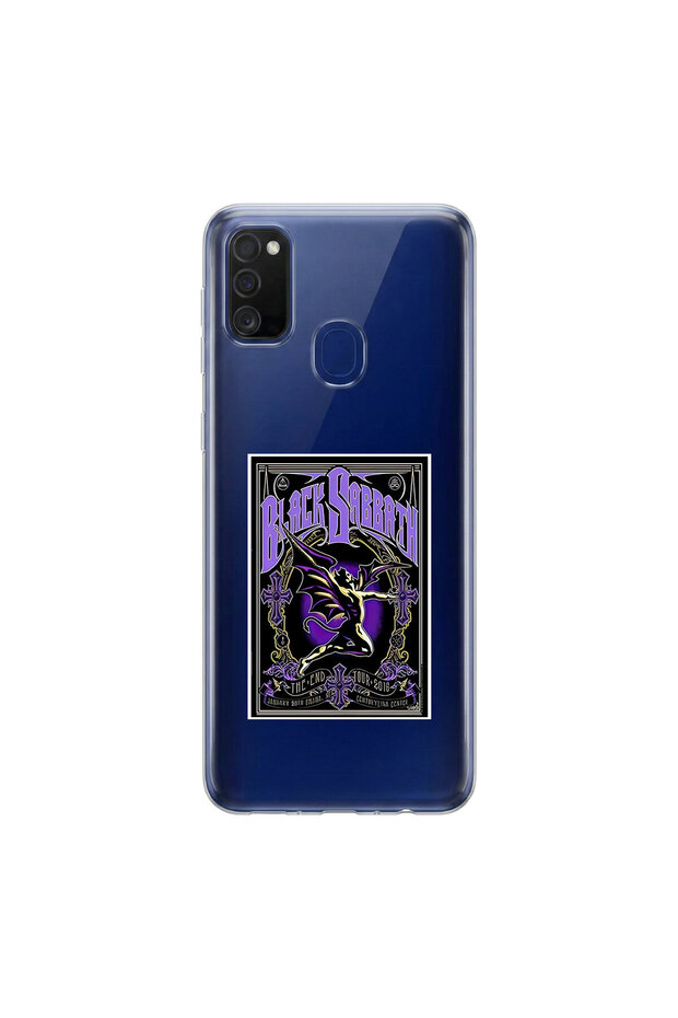 Samsung Galaxy M21 Compatible Metal 2 Design Transparent Case